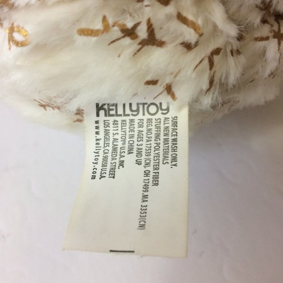 Kellytoy Sugarloaf Snowman Plush 14" Red Bow Hat Christmas Snowflake Pattern - Picture 9 of 10